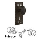 Privacy Craftsman Plate with Keyhole and Homestead Door Knob in Oil-Rubbed Bronze