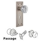 Passage Mission Plate with Keyhole and Waldorf Door Knob in Satin Nickel