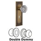 Double Dummy Mission Plate with Waldorf Knob and Keyhole in Antique Brass