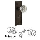 Privacy Mission Plate with Waldorf Knob and Keyhole in Oil Rubbed Bronze