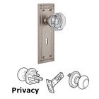 Privacy Mission Plate with Keyhole and Waldorf Door Knob in Satin Nickel