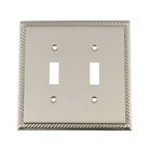 Double Toggle Switchplate in Satin Nickel