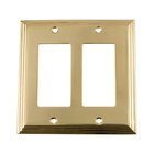 Double Rocker Switchplate in Unlacquered Brass