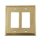 Double Rocker Switchplate in Unlacquered Brass