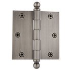 3 1/2" Ball Tip Residential Hinge with Square Corners in Antique Pewter (Sold Individually)