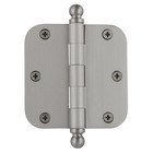 3 1/2" Ball Tip Residential Hinge with 5/8" Radius Corners in Satin Nickel (Sold Individually)