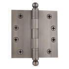 4" Ball Tip Heavy Duty Hinge with Square Corners in Antique Pewter (Sold Individually)