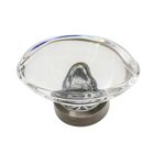 1 3/4" Oval Clear Crystal Cabinet Knob in Antique Pewter