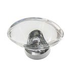 1 3/4" Oval Clear Crystal Cabinet Knob in Bright Chrome