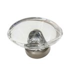 1 3/4" Oval Clear Crystal Cabinet Knob in Satin Nickel