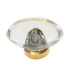 1 3/4" Oval Clear Crystal Cabinet Knob in Unlacquered Brass