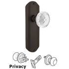 Privacy - Deco Plate With Crystal Meadows Knob in Oil-Rubbed Bronze