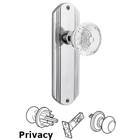 Privacy - Deco Plate With Crystal Meadows Knob in Bright Chrome