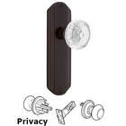 Privacy - Deco Plate With Crystal Meadows Knob in Timeless Bronze
