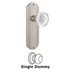 Single Dummy - Deco Plate With Crystal Meadows Knob in Satin Nickel