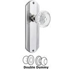 Double Dummy - Deco Plate With Crystal Meadows Knob in Bright Chrome