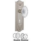 Double Dummy - Meadows Plate With Keyhole and Crystal Victorian Knob in Satin Nickel