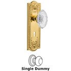 Single Dummy - Meadows Plate With Keyhole and Crystal Victorian Knob in Unlacquered Brass
