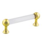 3 3/4" Centers Crystal Pull in Polished Brass