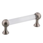 3 3/4" Centers Crystal Pull in Satin Nickel