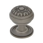 Egg And Dart Brass 1 3/8" Cabinet Knob with Rope Rose in Antique Pewter