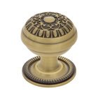 Egg And Dart Brass 1 3/8" Cabinet Knob with Rope Rose in Antique Brass