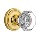 Single Dummy Classic Rosette with Waldorf Door Knob in Polished Brass