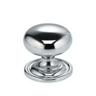 1" Classic Knob with Attached Back Plate in Polished Chrome