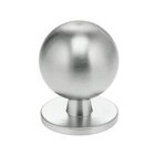 1" Round Knob with Back Plate in Satin Chrome