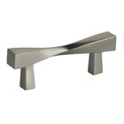 Solid Brass 2 3/4" Centers Twisted Handle in Satin Nickel Lacquered