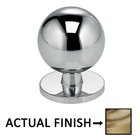 1" Round Knob with Back Plate in Satin Brass Lacquered