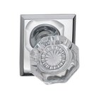 Privacy Glass Knob with Rectangle Rose in Polished Chrome