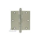 3 1/2" x 3 1/2" Plain Bearing, Solid Brass Hinge with Ball Finials in Polished Polished Nickel Lacquered