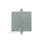 3 1/2" x 3 1/2" Plain Bearing, Solid Brass Hinge with Ball Finials in Polished Chrome
