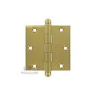 3 1/2" x 3 1/2" Plain Bearing, Solid Brass Hinge with Ball Finials in Polished Brass Lacquered