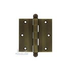 3 1/2" x 3 1/2" Plain Bearing, Solid Brass Hinge with Ball Finials in Shaded Bronze Lacquered, Lacquered