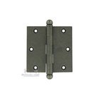 3 1/2" x 3 1/2" Plain Bearing, Solid Brass Hinge with Ball Finials in Vintage Iron