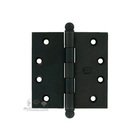 4" x 4" Plain Bearing, Solid Brass Hinge with Ball Finials in Oil-Rubbed Bronze, Lacquered