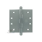 4" x 4" Plain Bearing, Solid Brass Hinge with Ball Finials in Satin Chrome