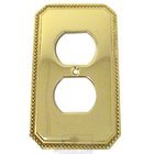 Beaded Duplex Receptacle Switchplate in Polished Brass Lacquered