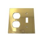 Modern Combination Switchplate in Polished Brass Lacquered