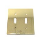 Modern Double Toggle Switchplate in Polished Brass Lacquered
