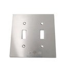 Modern Double Toggle Switchplate in Satin Chrome