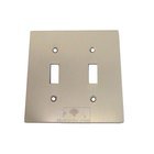 Modern Double Toggle Switchplate in Satin Nickel Lacquered