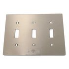 Modern Triple Toggle Switchplate in Satin Nickel Lacquered