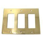 Modern Triple Rocker Cutout Switchplate in Polished Brass Lacquered