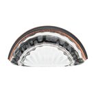 3" Centers Scalloped Cup Pull in Brushed Oil Rubbed Bronze and Clear Glass
