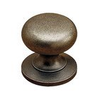 Solid Brass 1 1/4" Diameter Round Knob with Large Base in Pewter