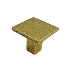 1 3/16" x 1 3/16" Smooth Face Square Knob in Burnished Brass