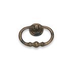 Solid Brass 2 5/32" Long Beaded Oval Ring Pull in Oxidized Brass